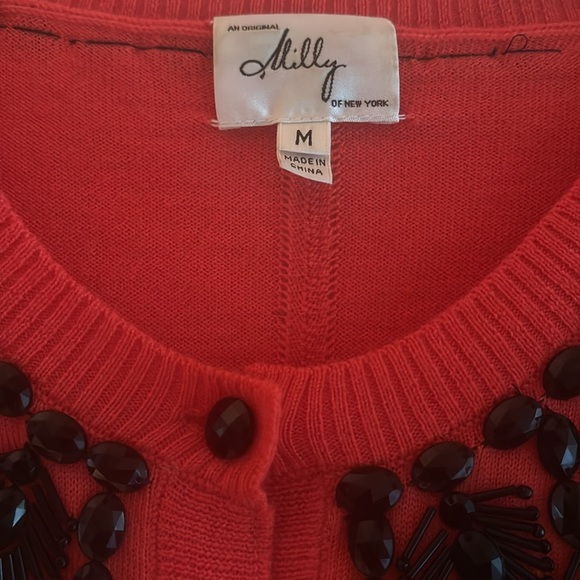 MILLY beaded cardigan size M - Picture 11 of 12